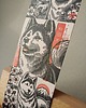 zakładki do książek Zakładka pies Akita letterpress tłoczenie z chwostem