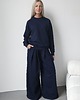 komplety damskie Sarai wygodny komplet bluza i szerokie spodnie z zakładkami Navy