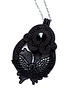 wisiory Czarny naszyjnik soutache z koronkowym kwiatem