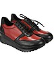 sneakersy damskie Sneakersy skórzane czarno/czerwone  (6192)