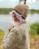 czapki damskie Czapka beanie z bawełny logo kolorowe Beżowa