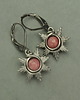kolczyki wire wrapping Małe kolczyki słoneczka rodonit wire wrapping