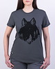t-shirt damskie Koszulka damska WILK SZARY ciemnoszara