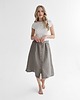 spódnice midi Lniana Spódnica LILY TRUE GRAY
