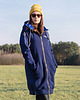 bluza z kapturem damska Bluza damska rozpinana oversize LONG granatowa