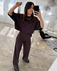 t-shirt damskie T-shirt short Chillout choclate crew neck