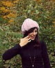 czapki damskie Czapka  beanie pudrowy róż  z wełną