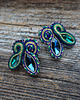 kolczyki soutache Kolczyki soutache - granat i zieleń z odrobiną fioletu