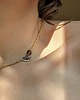 chokery Minimalistyczny choker z naturalną muszelką i kwarcem (stal chirurgiczna)