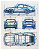 grafiki i ilustracje WYDRUK NA TEKTURZE 40X50 cm PORSCHE 911