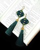 kolczyki soutache Aztec zielone kolczyki sutasz