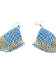 kolczyki szklane Błękitne Romby Golden Sky