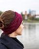 opaski do włosów Burgundowa wełniana opaska w warkocze
