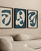 plakaty Zestaw trzech plakatów blue abstract