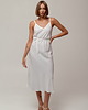 sukienki midi damskie Długa sukienka w stylu bieliźnianym (slip dress), CREAMY-WHITE