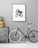 grafiki i ilustracje Duża grafika z Bulterierem na rowerze 50x70 cm
