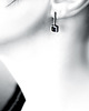 kolczyki wire wrapping Srebrne kolczyki wkrętki BLACK SQUARE