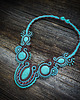 kolie Turkus i brąz- naszyjnik soutache