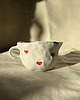 kubki Filiżanka ceramiczna biała w serduszka