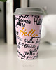 kubki Kubek z pokrywką silikonową z napisami Hello Gorgeous, 400 ml