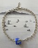 chokery Naszyjnik, choker RAW lapis lazuli, łańcuch
