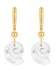 kolczyki swarovski Złote kolczyki z muszelkami SWAROVSKI CRYSTAL
