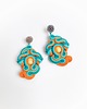 kolczyki soutache Kolczyki sutasz - drewniany koralik