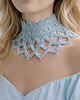 chokery Koronkowy naszyjnik light blue delikatny dodatek