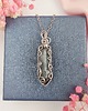 wisiory Naszyjnik Larvikit stal chirurgiczna wisiorek handmade wirewrapping