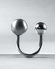 pierścionki srebrne Regulowany pierścionek z kulkami 14 mm i 10 mm