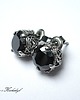 kolczyki wire wrapping Koronkowe - black  sztyfty