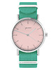 zegarki unisex Zegarek -  Simple różowy  - turkusowy, nylonowy