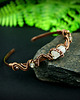 bransoletki wire wrapping Miedziana bransoleta mankietowa z cytrynem