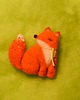 broszki Broszka z wełny - lisek, fox