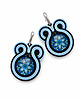 kolczyki soutache Niebieskie kolczyki sutasz z mandalą