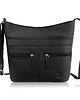 torby na ramię Torebka damska skórzana na ramię pojemna czarna listonoszka AY-23-BL