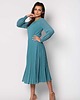sukienki maxi damskie Danielle turkusowa plisowana sukienka 38