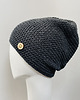 czapki damskie Czapka przejściowa cienka beanie smerf bawełna antracyt
