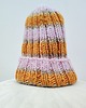 czapki damskie Wełniana czapka WOOLLY PINK & ORANGE