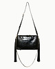 torby na ramię "Tassel bag" czarny krokodyl