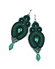 kolczyki soutache Verra kolczyki sutasz zielone lekkie wieczorowe z kryształkami