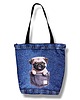 torby na ramię Torba shopper na zakupy torba na ramię torebka  z psem mops