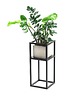 kwietniki Kwietnik Metalowy Stojak na kwiaty 50x21cm czarny LOFT