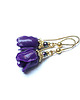kolczyki wire wrapping Róże /purple/ - kolczyki