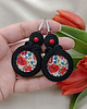 kolczyki soutache Kolczyki maki chabry, kolczyki makowe, polne kwiaty