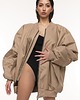 kurtki damskie Kurtka typu bomber oversize mocca