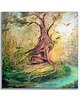 obrazy Obraz olejny 60x60 cm autorski drzewo las domek