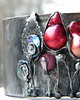 bransoletki wire wrapping perły / rubin  - BRANSOLETA MANKIET - CUFF