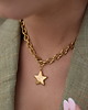 bransoletki - inne Złoty naszyjnik łańcuch z gwiazdą ze stali chirurgicznej premium