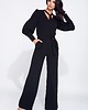 kombinezony damskie Czarny kombinezon damski wieczorowy